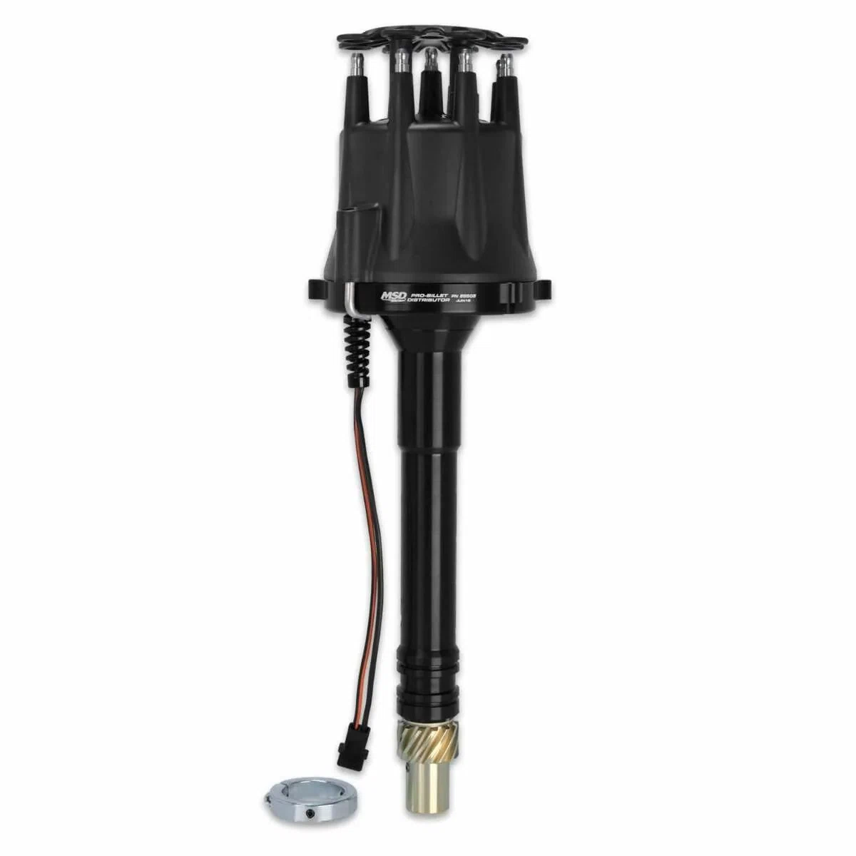 MSD Black ChevyV8 Pro-Billet Distributor w_ locked-out timing&bronze gear 85505